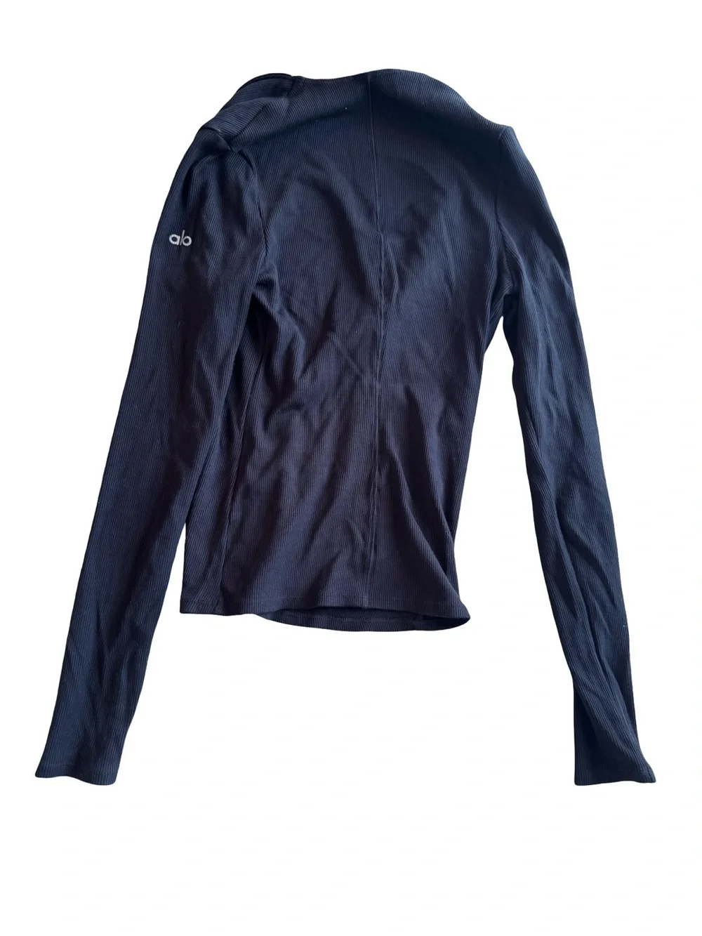 ALO Yoga 3/4 Zip Long Sleeve Ribbed Top Size approx XS